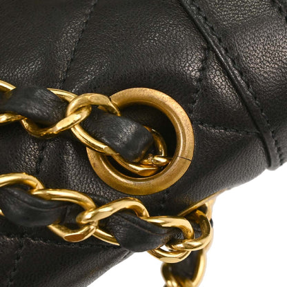 Chanel Black Lambskin Paris Double Flap Shoulder Bag