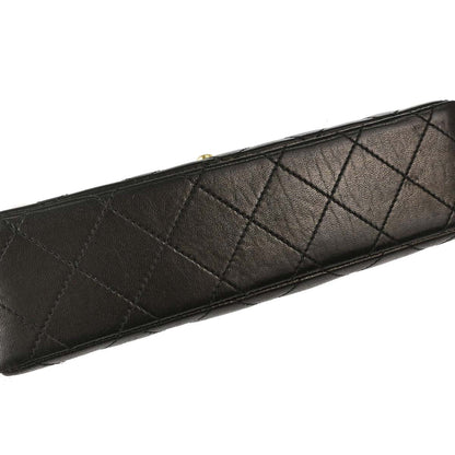 Chanel Black Lambskin Paris Double Flap Shoulder Bag