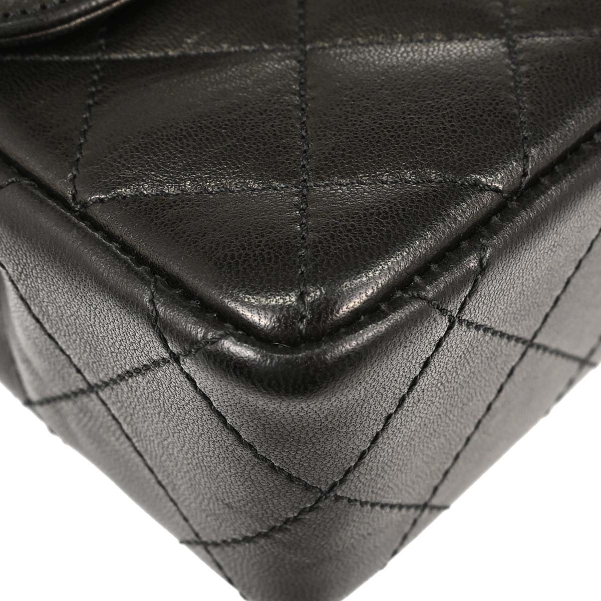Chanel Black Lambskin Paris Double Flap Shoulder Bag