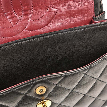 Chanel Black Lambskin Paris Double Flap Shoulder Bag