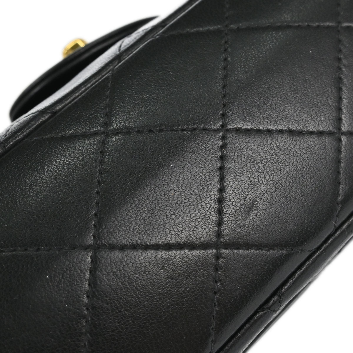 Chanel 1991-1994 Black Lambskin Small Double Flap Shoulder Bag