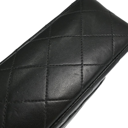 Chanel 1991-1994 Black Lambskin Small Double Flap Shoulder Bag