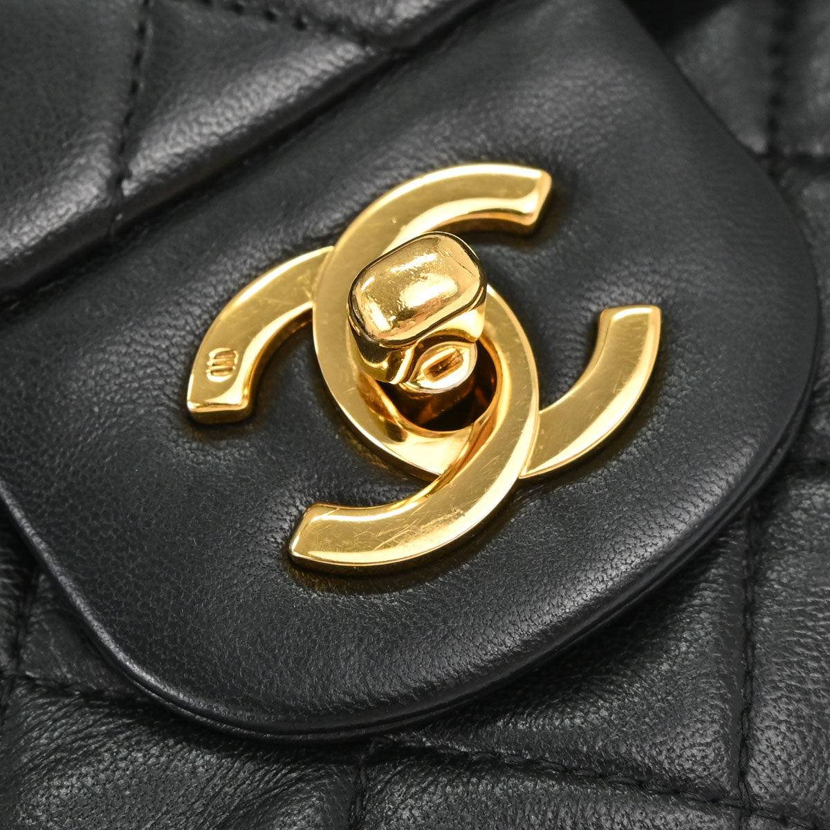 Chanel 1991-1994 Black Lambskin Small Double Flap Shoulder Bag