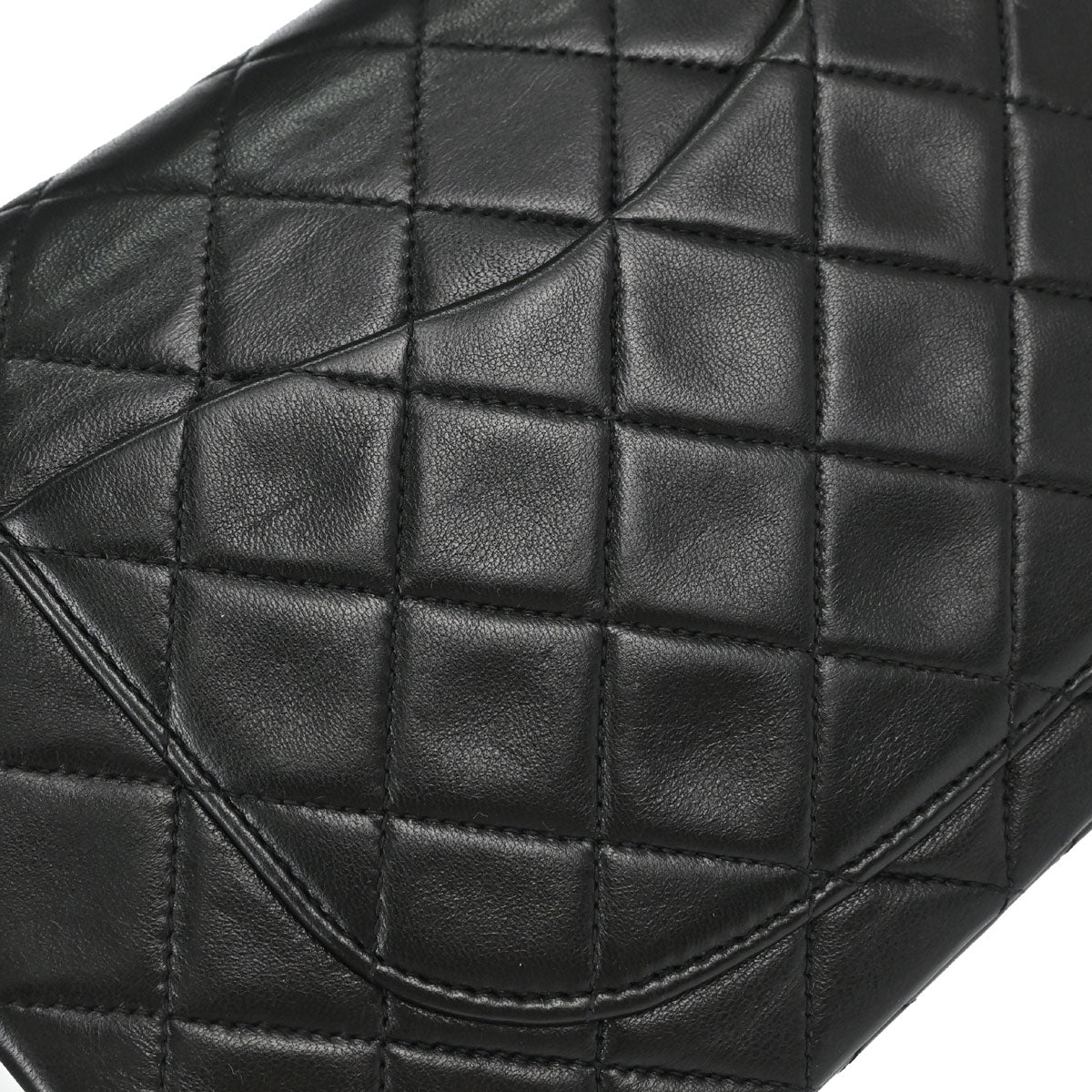 Chanel 1991-1994 Black Lambskin Small Double Flap Shoulder Bag