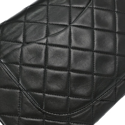 Chanel 1991-1994 Black Lambskin Small Double Flap Shoulder Bag