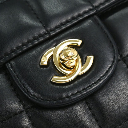 Chanel 2003-2004 Black Lambskin Choco Bar East West Shoulder Bag