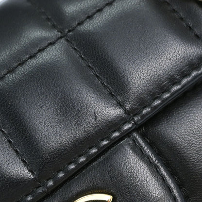 Chanel 2003-2004 Black Lambskin Choco Bar East West Shoulder Bag