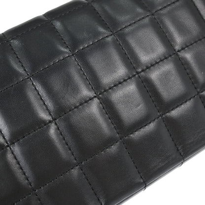 Chanel 2003-2004 Black Lambskin Choco Bar East West Shoulder Bag