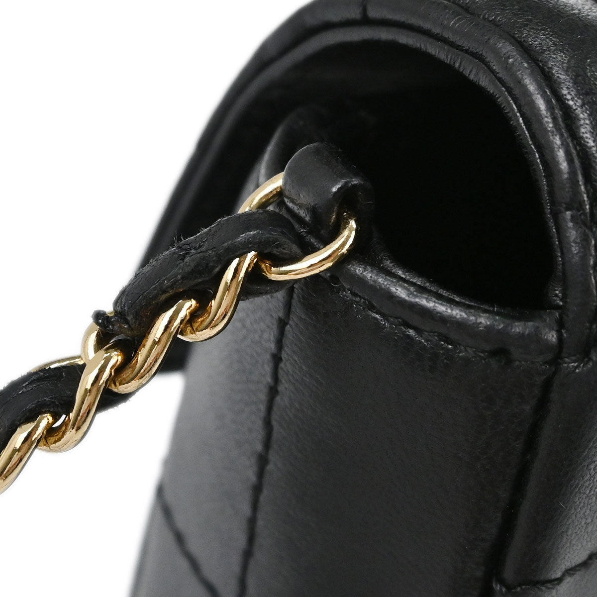 Chanel 2003-2004 Black Lambskin Choco Bar East West Shoulder Bag