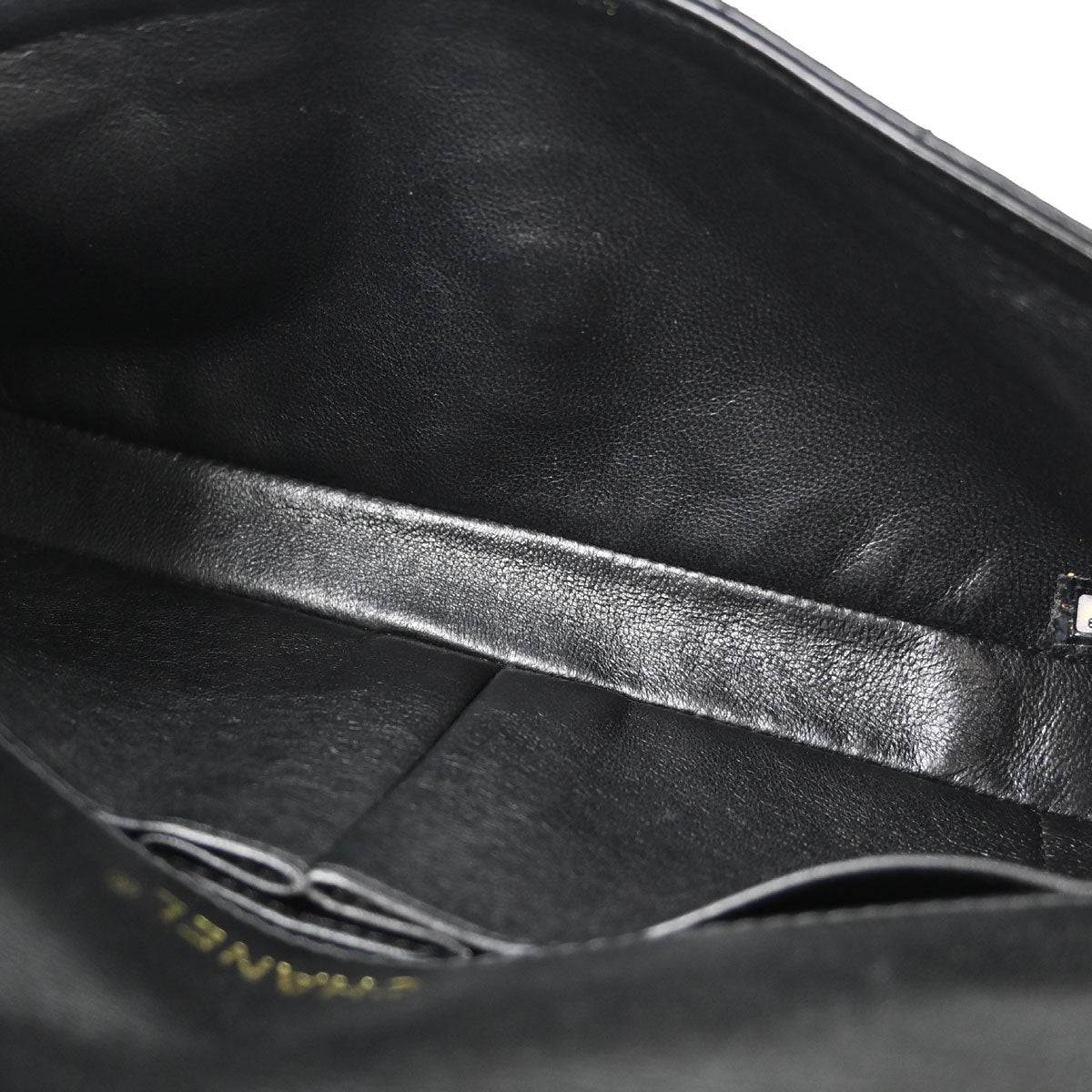 Chanel 2003-2004 Black Lambskin Choco Bar East West Shoulder Bag