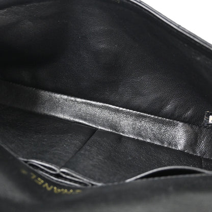 Chanel 2003-2004 Black Lambskin Choco Bar East West Shoulder Bag