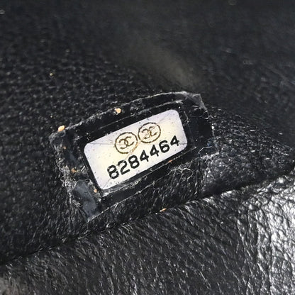 Chanel 2003-2004 Black Lambskin Choco Bar East West Shoulder Bag