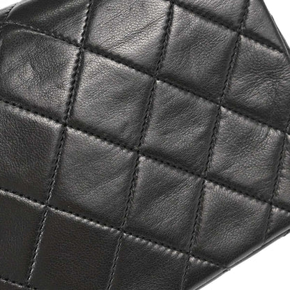 Chanel 1989-1991 Black Lambskin Turnlock Mini Full Flap Shoulder Bag