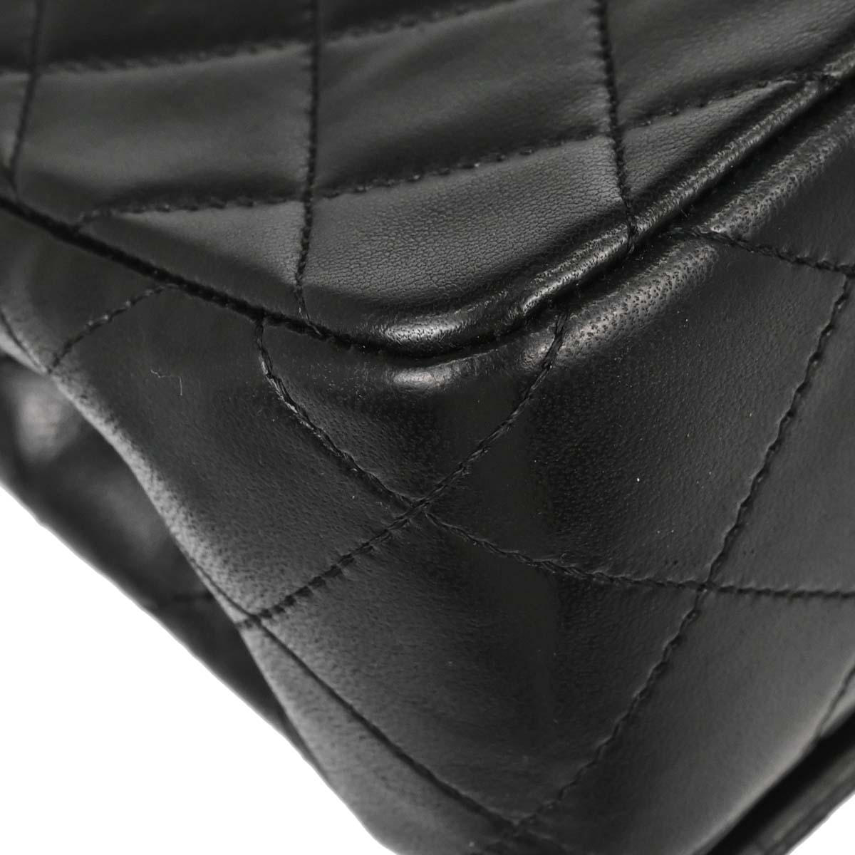 Chanel 1989-1991 Black Lambskin Turnlock Mini Full Flap Shoulder Bag