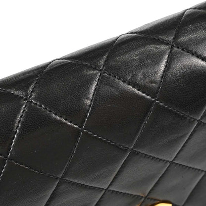 Chanel 1989-1991 Black Lambskin Turnlock Mini Full Flap Shoulder Bag