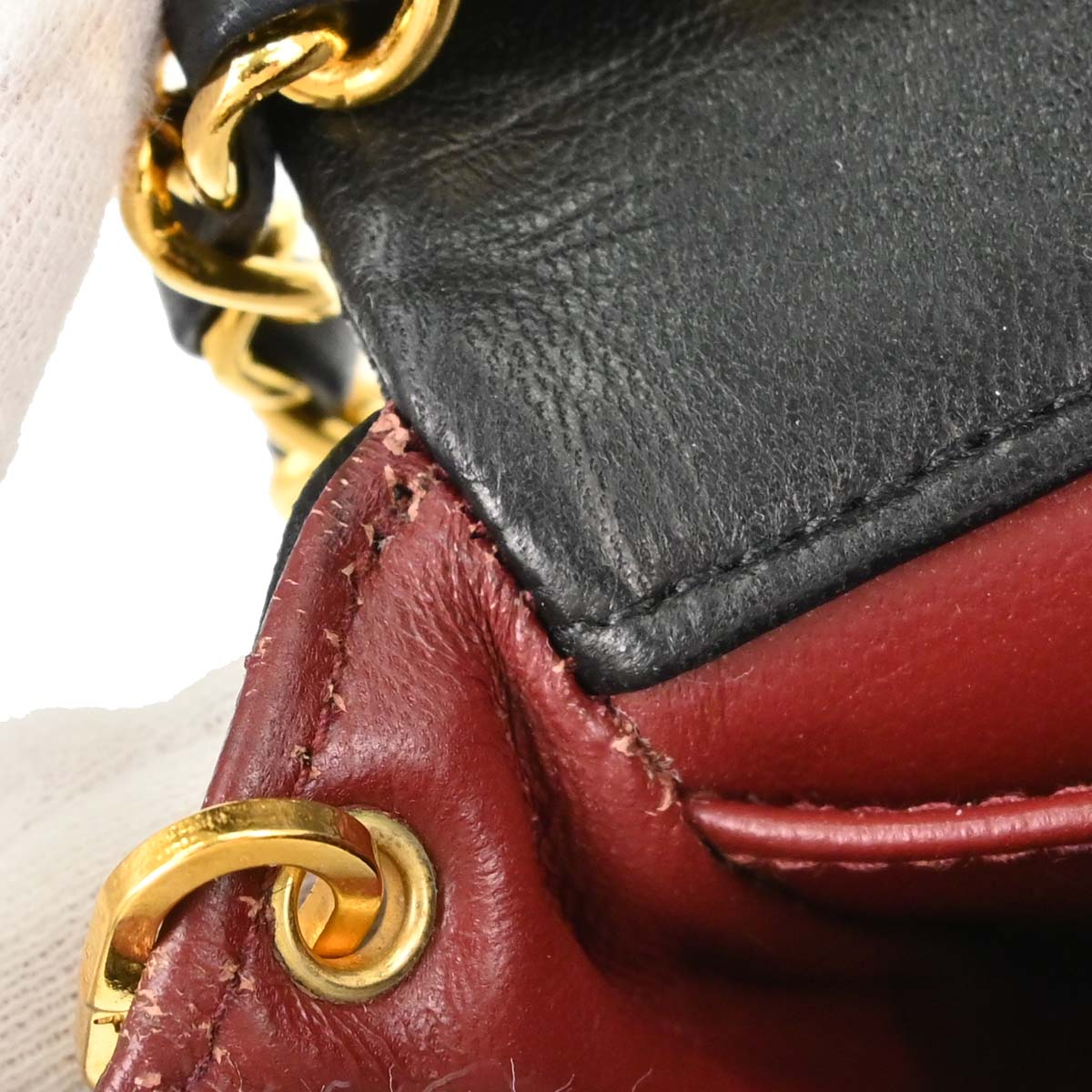 Chanel 1989-1991 Black Lambskin Turnlock Mini Full Flap Shoulder Bag