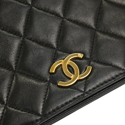 Chanel Black Lambskin Pushlock Mini Full Flap Shoulder Bag