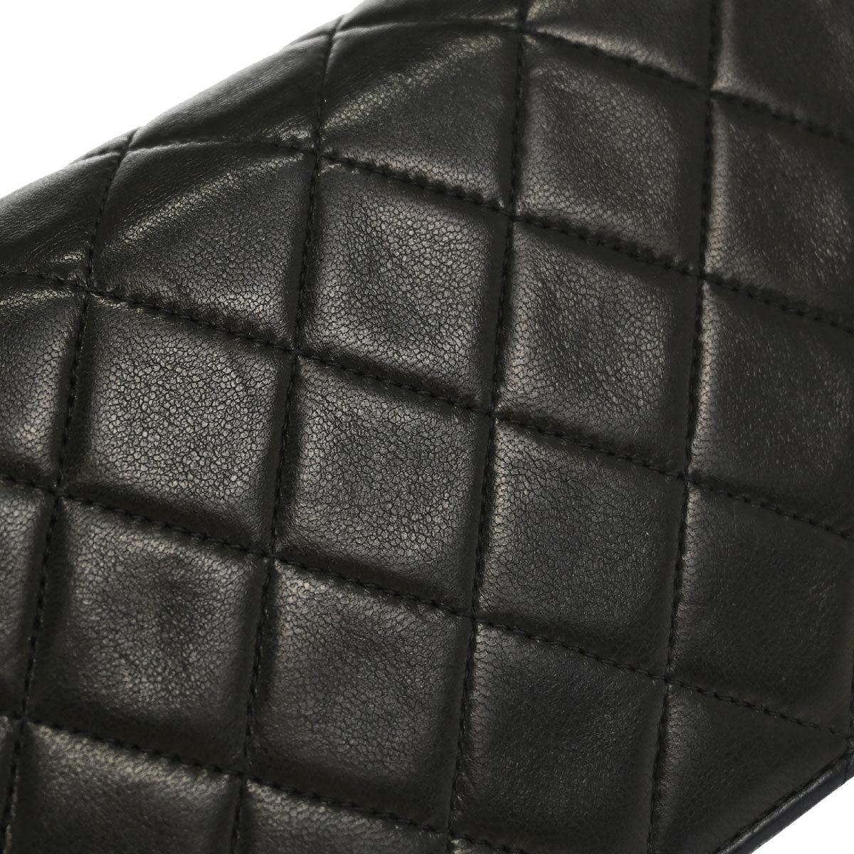 Chanel Black Lambskin Pushlock Mini Full Flap Shoulder Bag