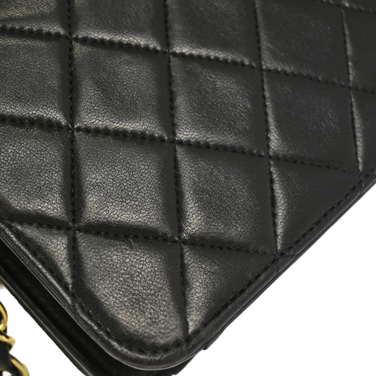 Chanel Black Lambskin Pushlock Mini Full Flap Shoulder Bag
