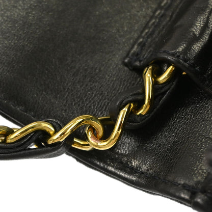 Chanel Black Lambskin Pushlock Mini Full Flap Shoulder Bag