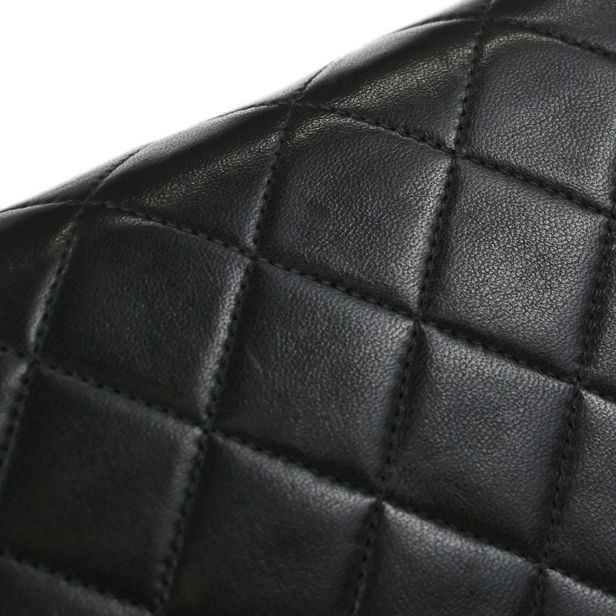 Chanel Black Lambskin Pushlock Small Full Flap Shoulder Bag