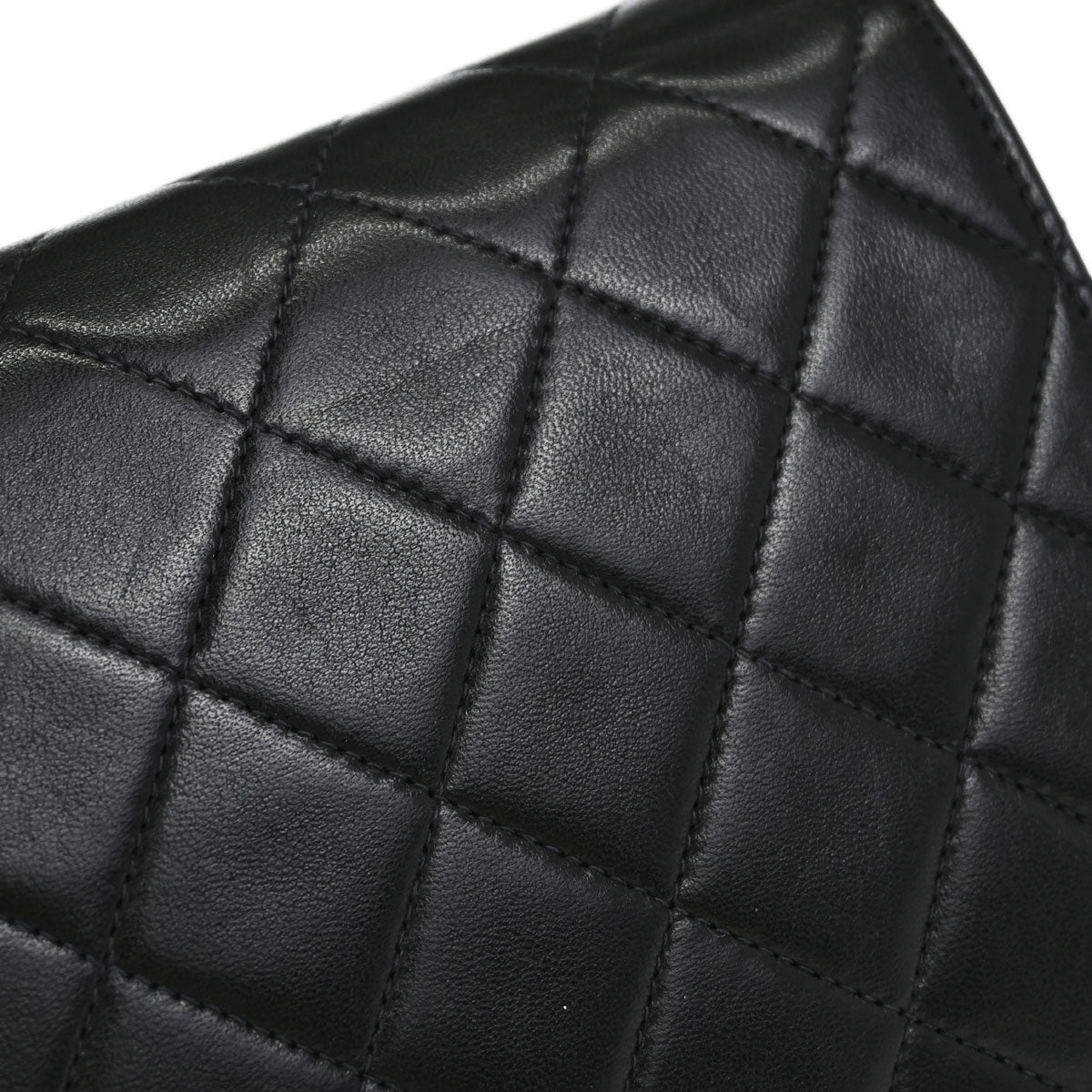 Chanel Black Lambskin Pushlock Small Full Flap Shoulder Bag