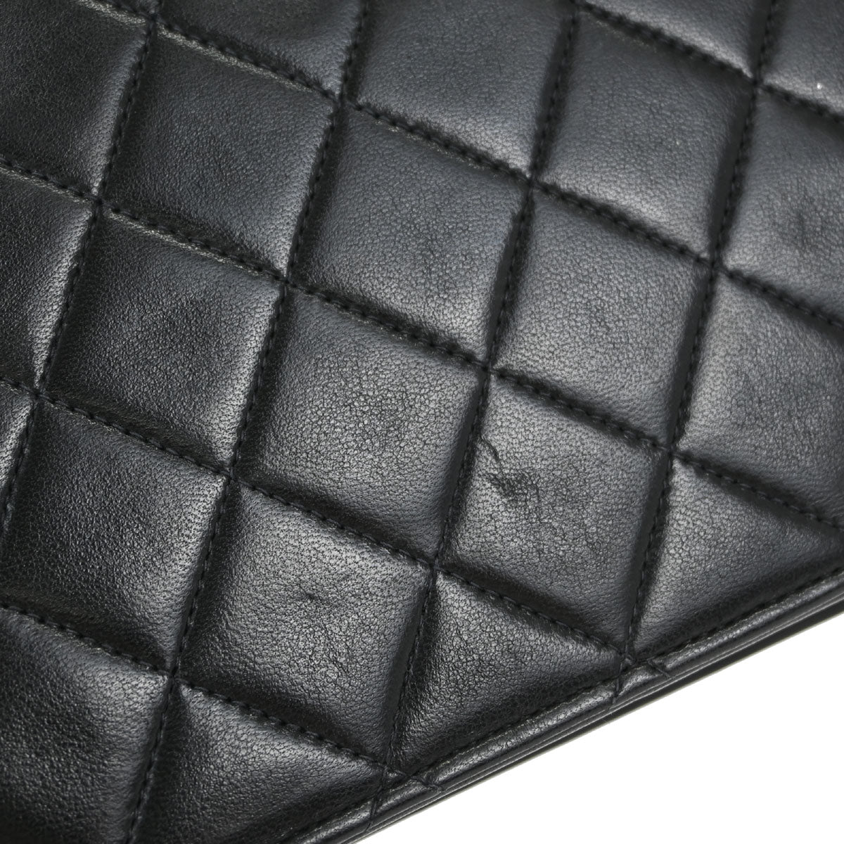 Chanel Black Lambskin Pushlock Small Full Flap Shoulder Bag