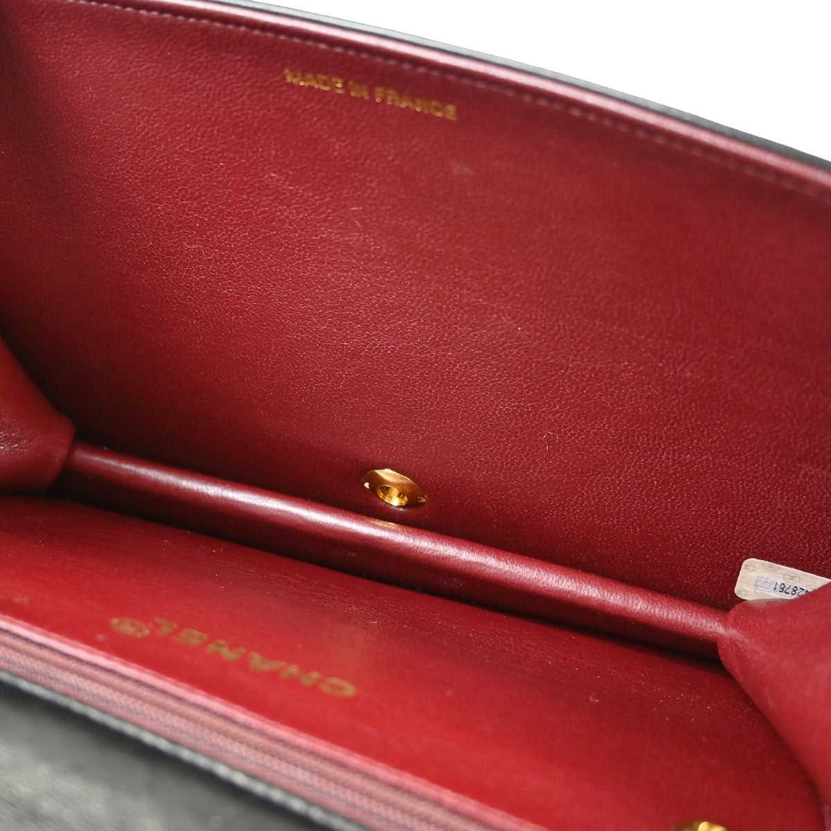 Chanel Black Lambskin Pushlock Small Full Flap Shoulder Bag