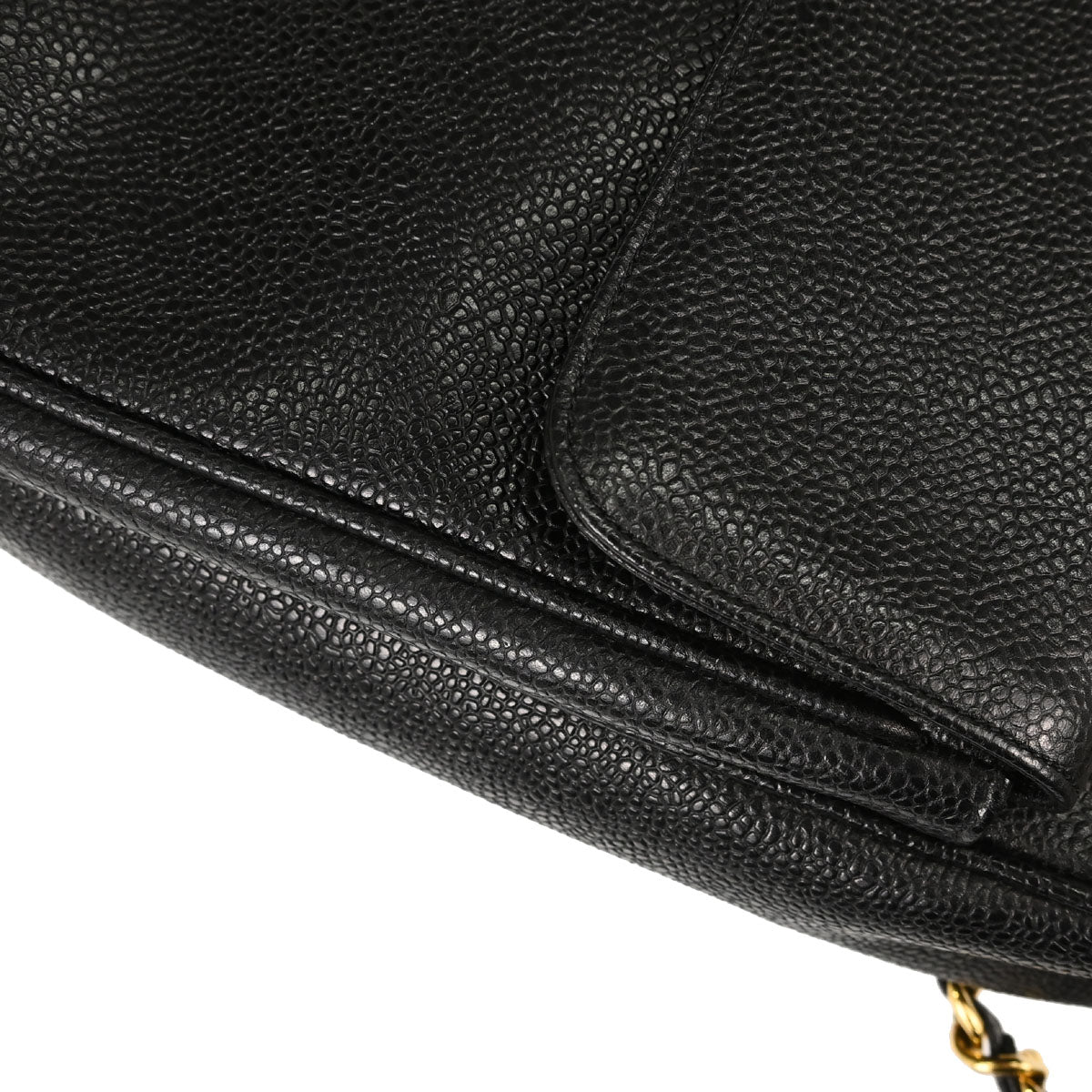 Chanel 1994-1996 Black Caviar Skin Shoulder Tote Bag