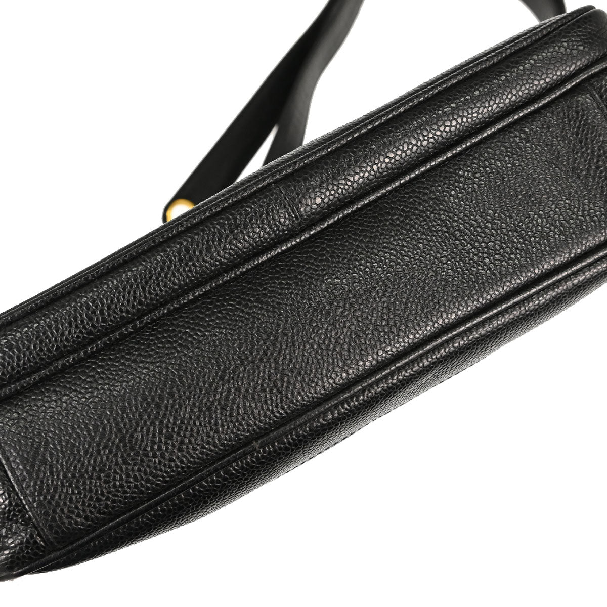 Chanel 1994-1996 Black Caviar Skin Shoulder Tote Bag
