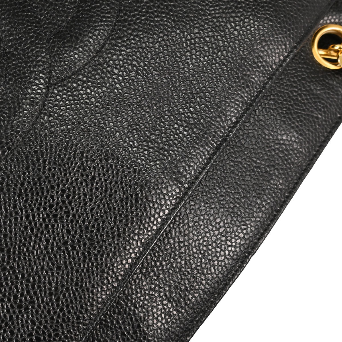 Chanel 1994-1996 Black Caviar Skin Shoulder Tote Bag