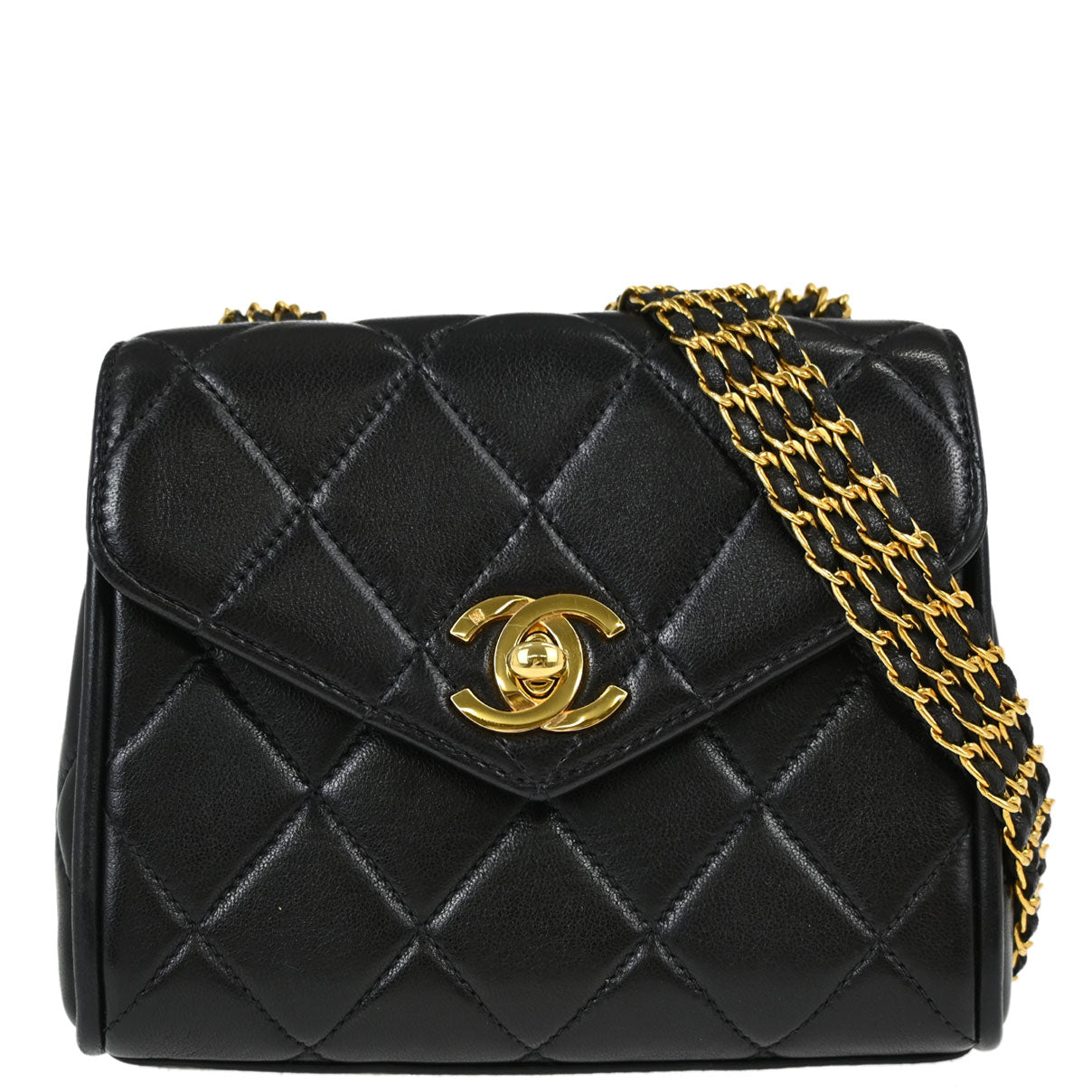 Chanel Black Lambskin Chain Shoulder Bag