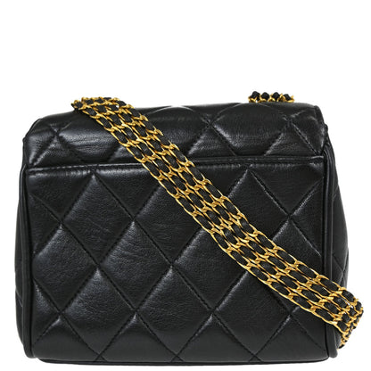 Chanel Black Lambskin Chain Shoulder Bag