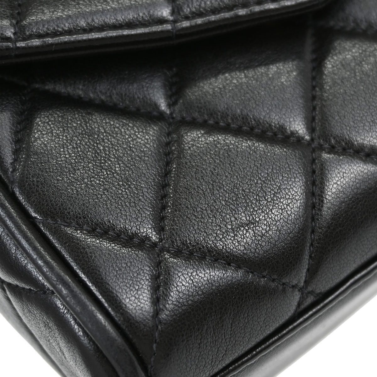 Chanel Black Lambskin Chain Shoulder Bag