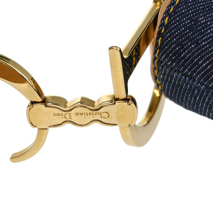 Christian Dior Navy Beige Denim Saddle Handbag
