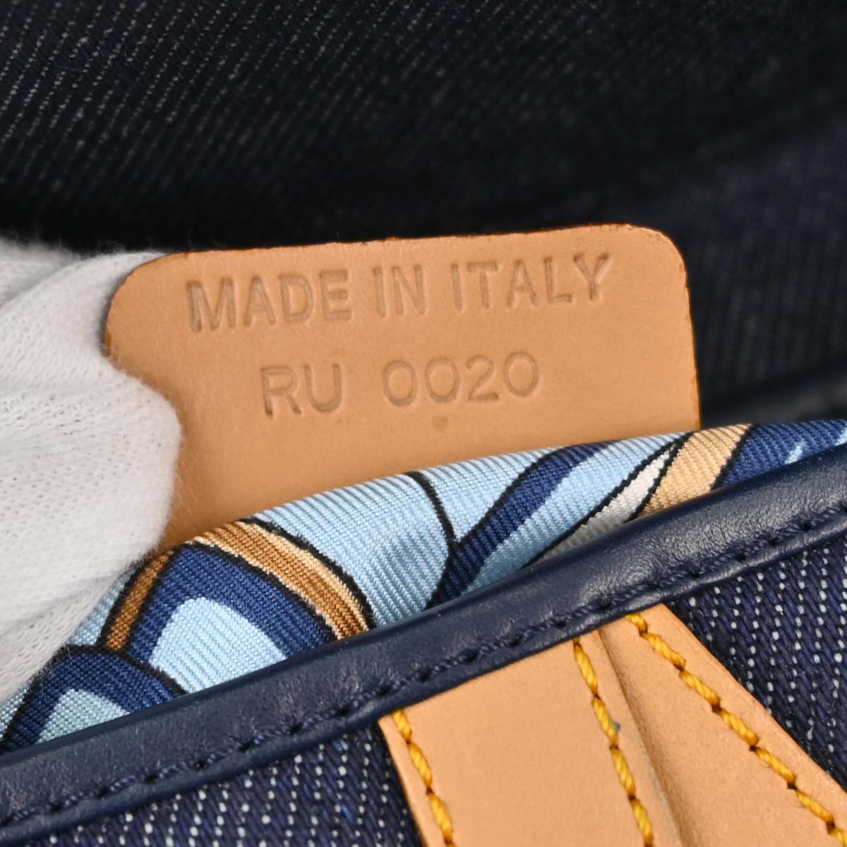 Christian Dior Navy Beige Denim Saddle Handbag