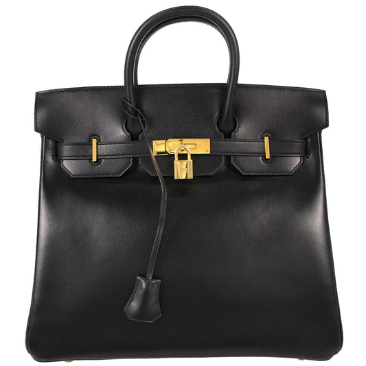 Hermes Black Box Calf HAC Haut a Courroies 32 Handbag