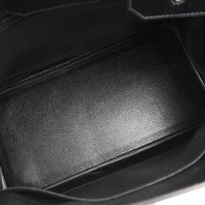 Hermes Black Box Calf HAC Haut a Courroies 32 Handbag