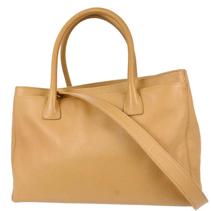 Chanel 2004-2005 Beige Calfskin Executive Cerf 2way Shoulder Tote Bag