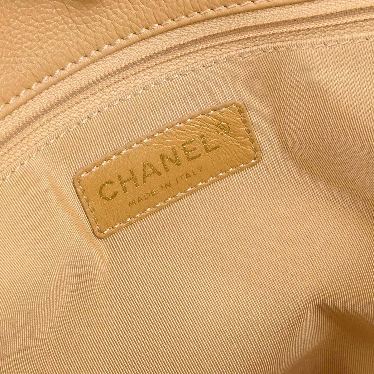 Chanel 2004-2005 Beige Calfskin Executive Cerf 2way Shoulder Tote Bag