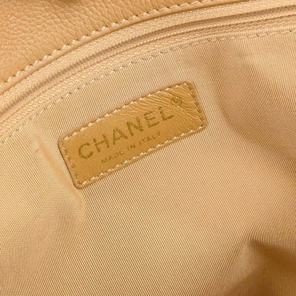 Chanel 2004-2005 Beige Calfskin Executive Cerf 2way Shoulder Tote Bag