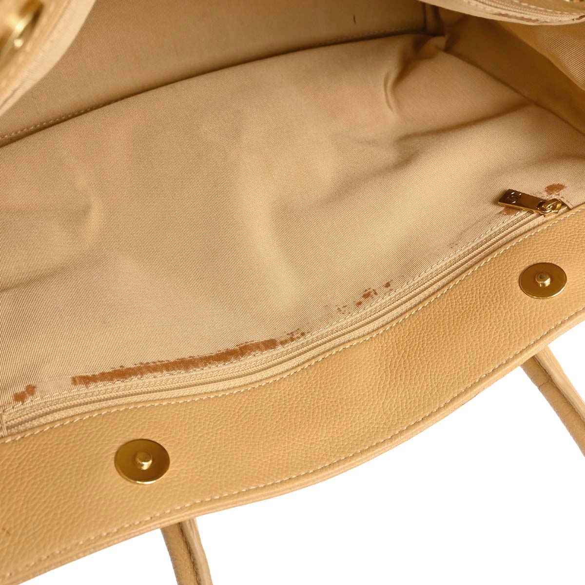 Chanel 2004-2005 Beige Calfskin Executive Cerf 2way Shoulder Tote Bag