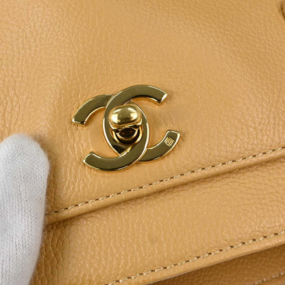 Chanel 2004-2005 Beige Calfskin Executive Cerf 2way Shoulder Tote Bag