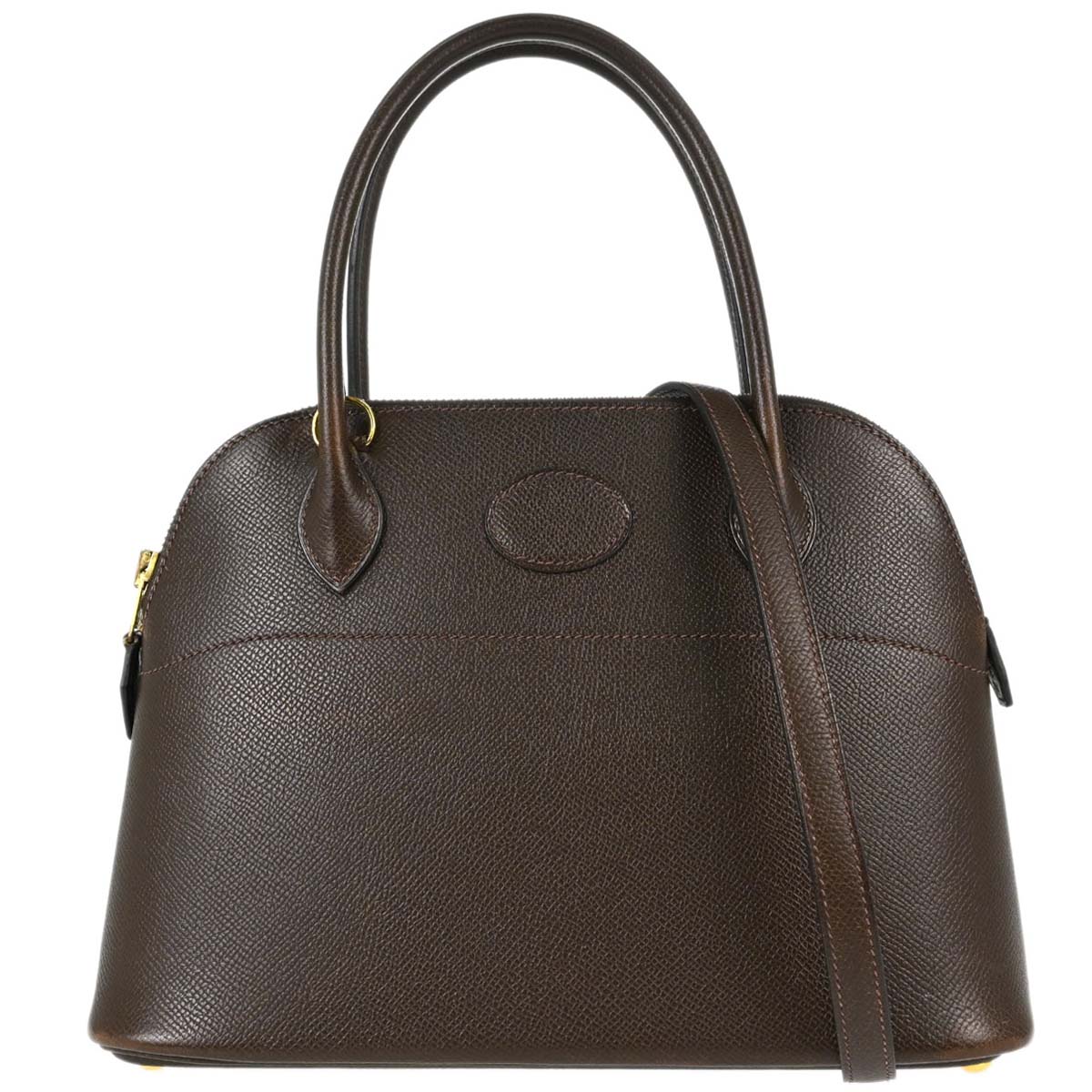 Hermes Chocolat Courchevel Bolide 27 2way Shoulder Handbag