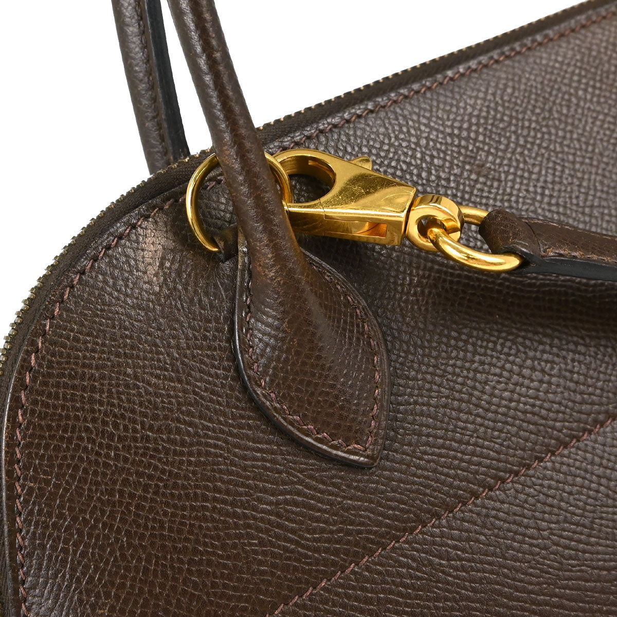 Hermes Chocolat Courchevel Bolide 27 2way Shoulder Handbag