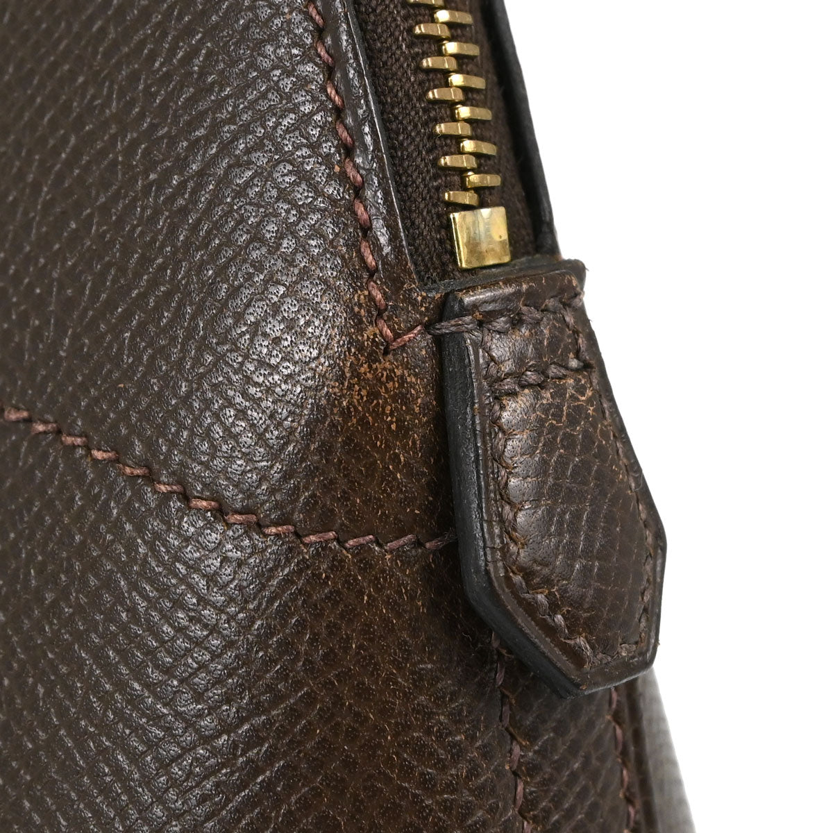 Hermes Chocolat Courchevel Bolide 27 2way Shoulder Handbag