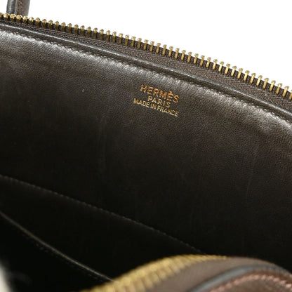 Hermes Chocolat Courchevel Bolide 27 2way Shoulder Handbag