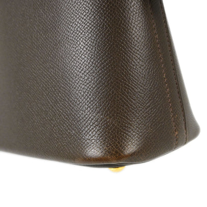 Hermes Chocolat Courchevel Bolide 27 2way Shoulder Handbag
