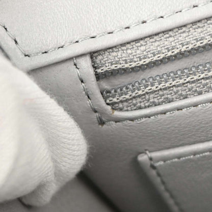 Chanel Gray Lambskin Chevron Single Flap Shoulder Bag