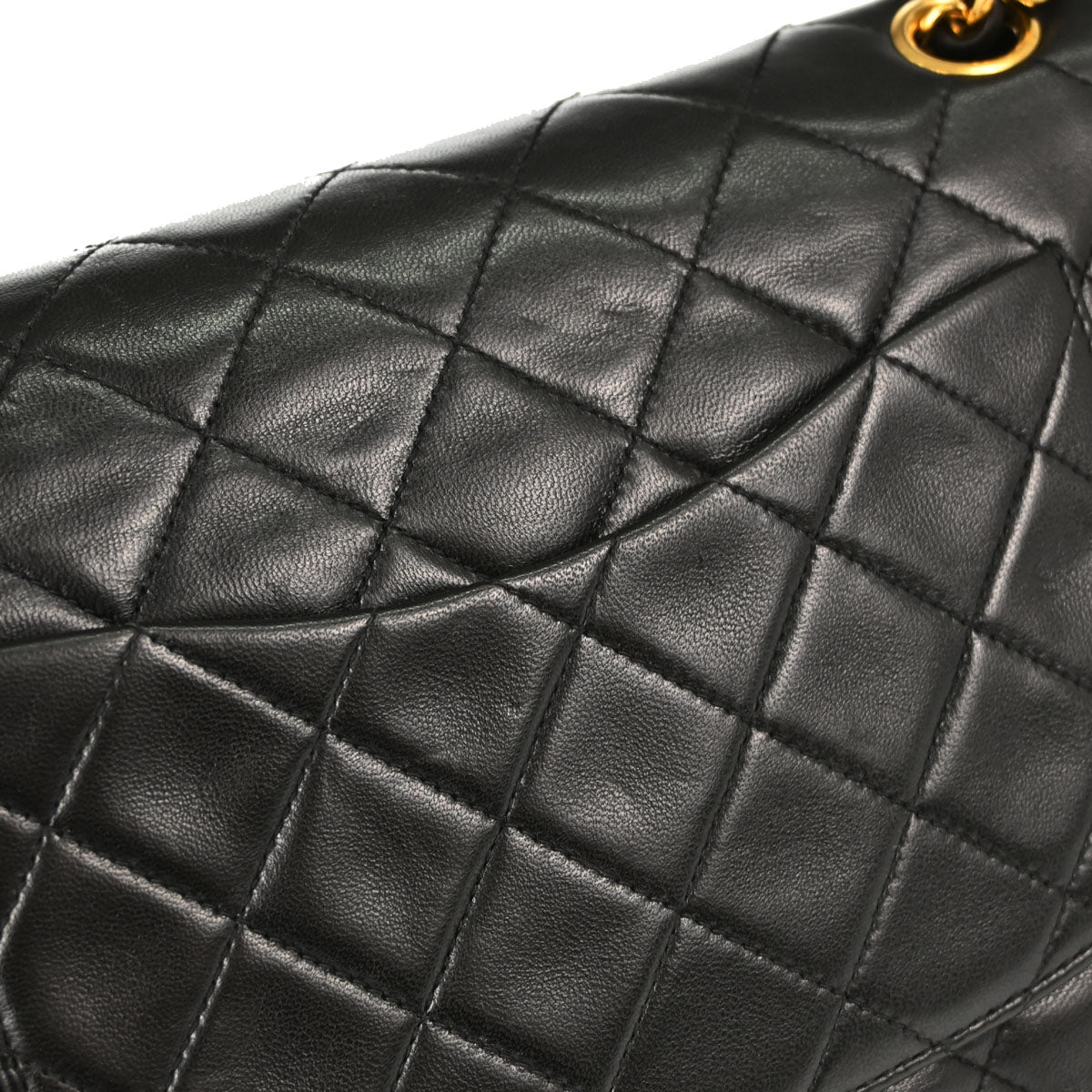 Chanel 1991-1994 Black Lambskin Medium Classic Double Flap Shoulder Bag